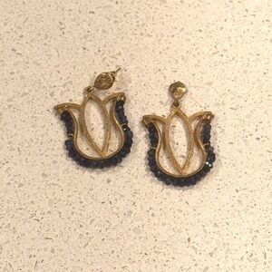 Elegant Gold and Blue Earrings